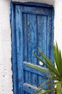 Traditional greek colors adorne the island